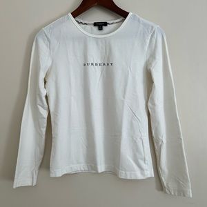 Burberry long sleeve t shirt in white size small